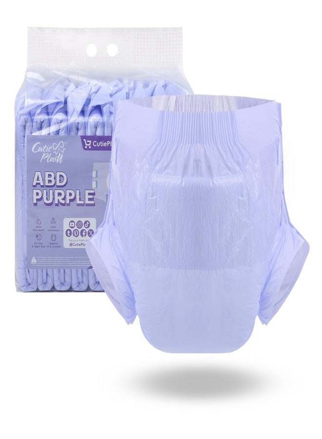 CutiePlusU Disposable Adult Diaper Heavy Absorption Dry Surface Adult Diapers All Night- Purple 10 Pieces (Large 37"-47") - Image 1